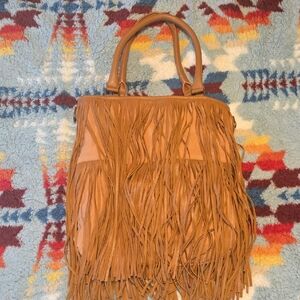 Mossimo Supply Co. Tan Fringe Shoulder Bag